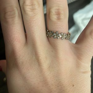 Pandora flower diamond ring